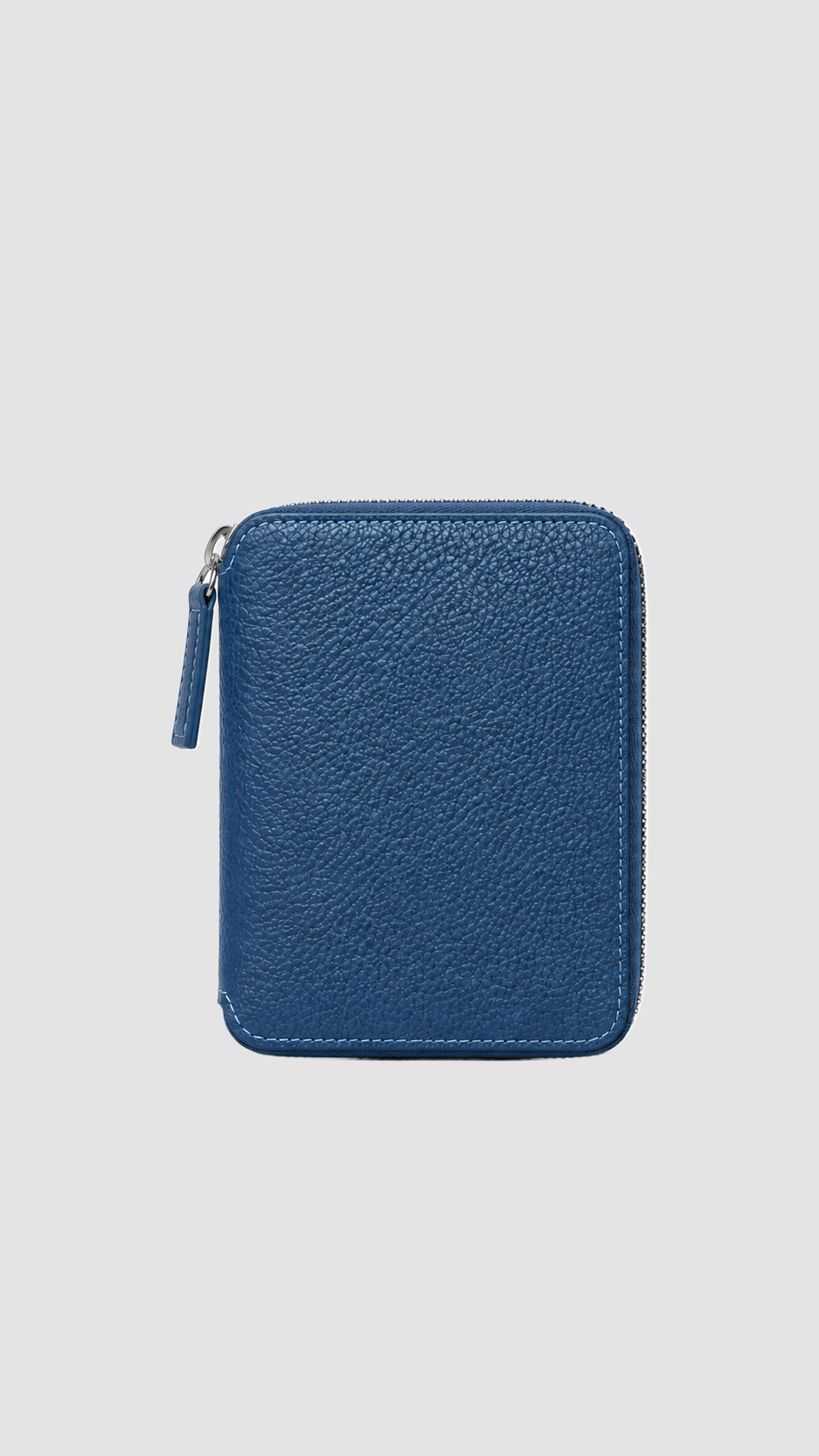 กระเป๋าสตางค์หนังแท้ ซิปรอบ Classic Blue Unisex มีช่องใส่บัตรประจำตัว